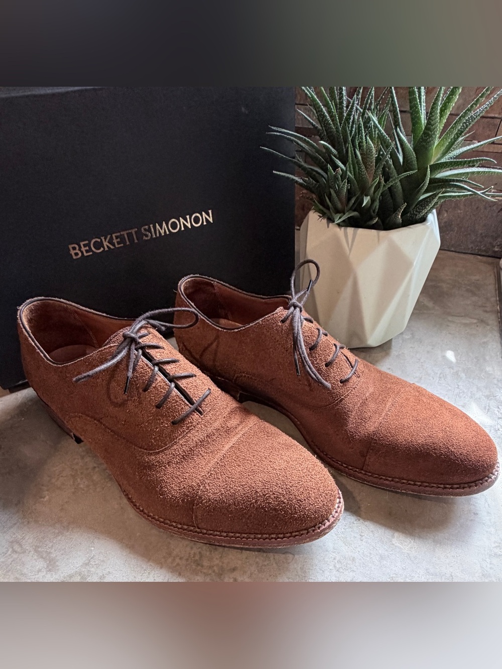 Classy! Handmade Beckett Simonson Men’s Water-resistant Suede Oxfords Sz 10